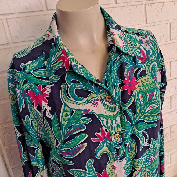 VTG Lily Pulitzer Silk long sleeve button up blouse - Picture 10 of 10